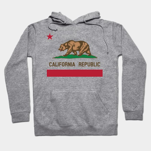 California Republic 'bear flag revolt' - colour print Hoodie by retropetrol